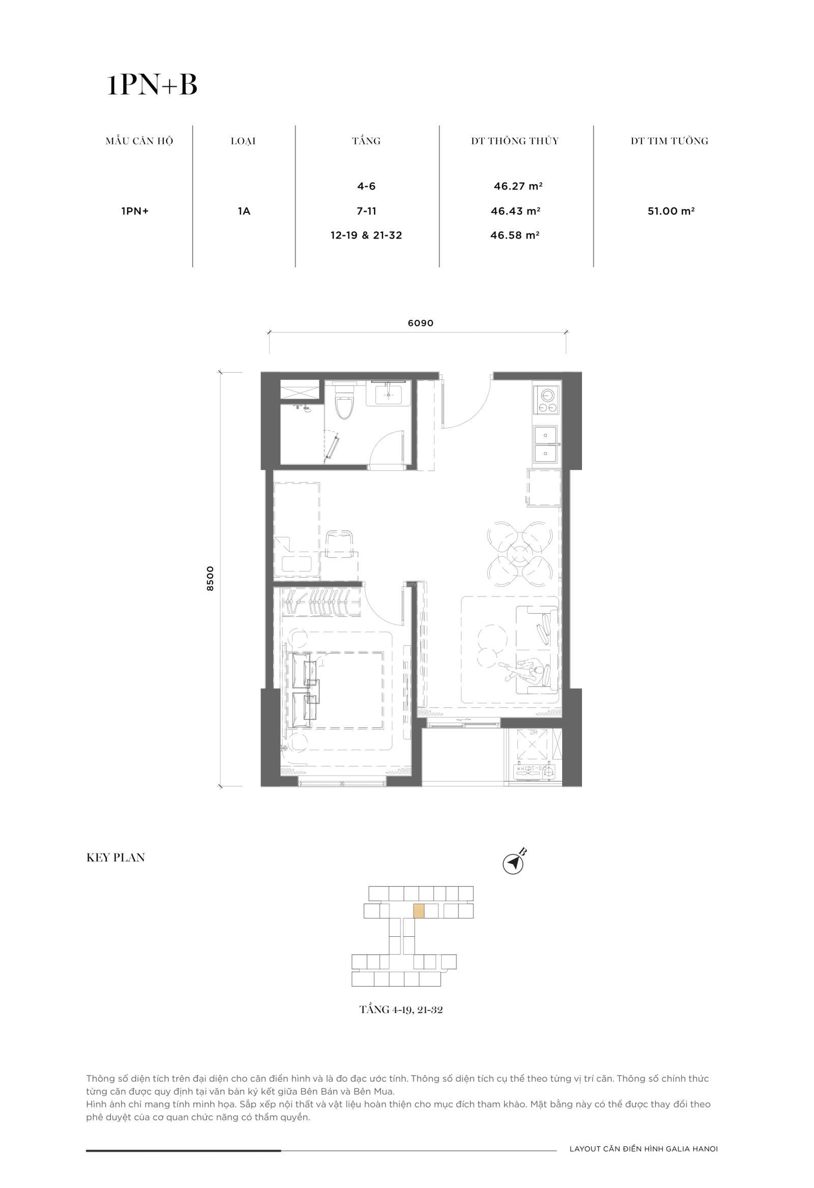 Tôi bán hộ người nhà căn 46m2 làm được 2PN 1WC hướng Đông Nam mát, tầng đẹp giá tốt, được vay bank