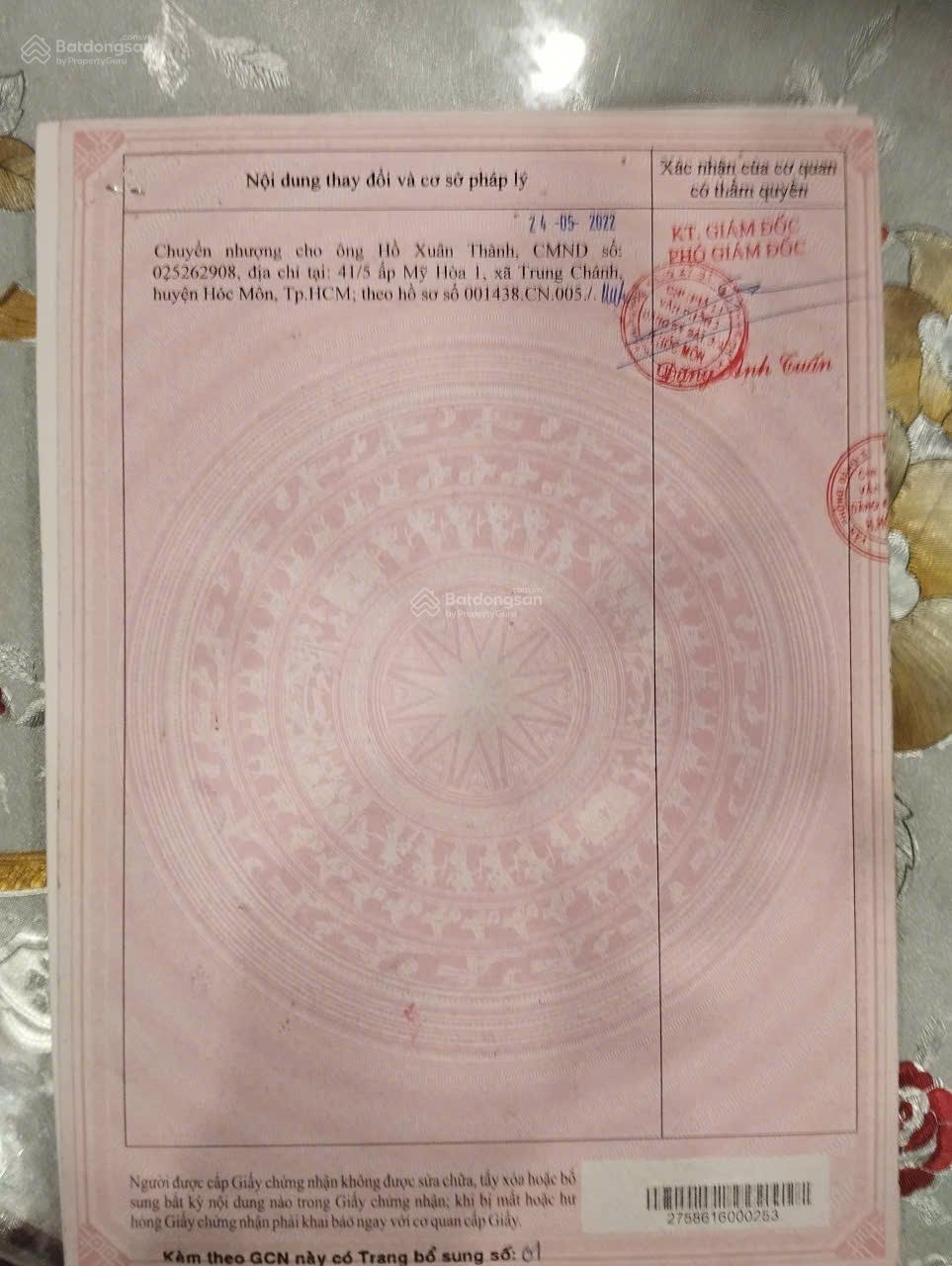 Bán 90m đất 5m x 18m sổ hồng riêng 1/Tô Ký, Nguyễn Ảnh Thủ Trung Chánh, Hóc Môn, gần chợ ngã ba Bầu