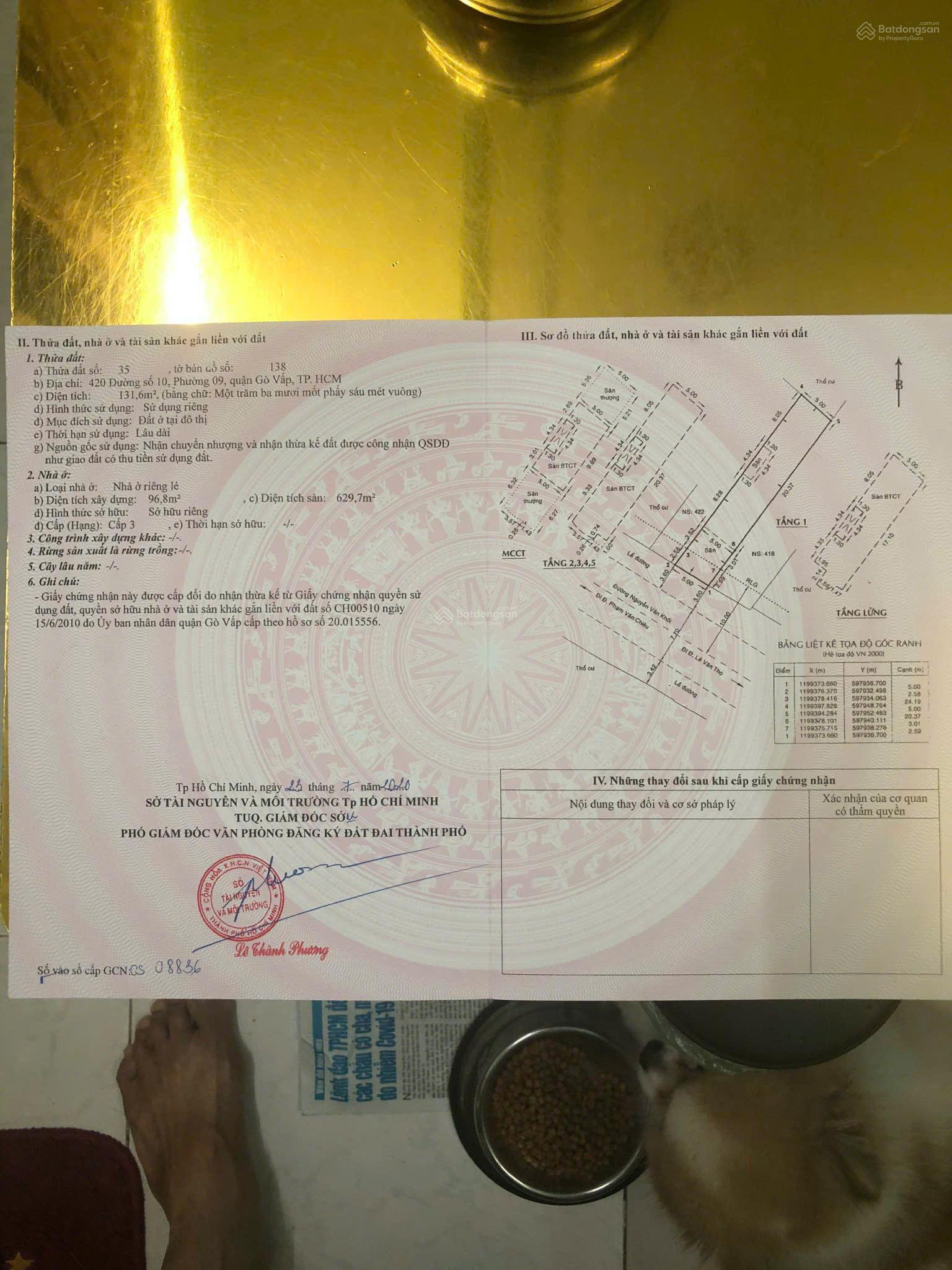 Tôi cần bán bán khách sạn T68 420 Nguyễn Văn Khối DT 5x27m xây 7 lầu DCT 120tr/th