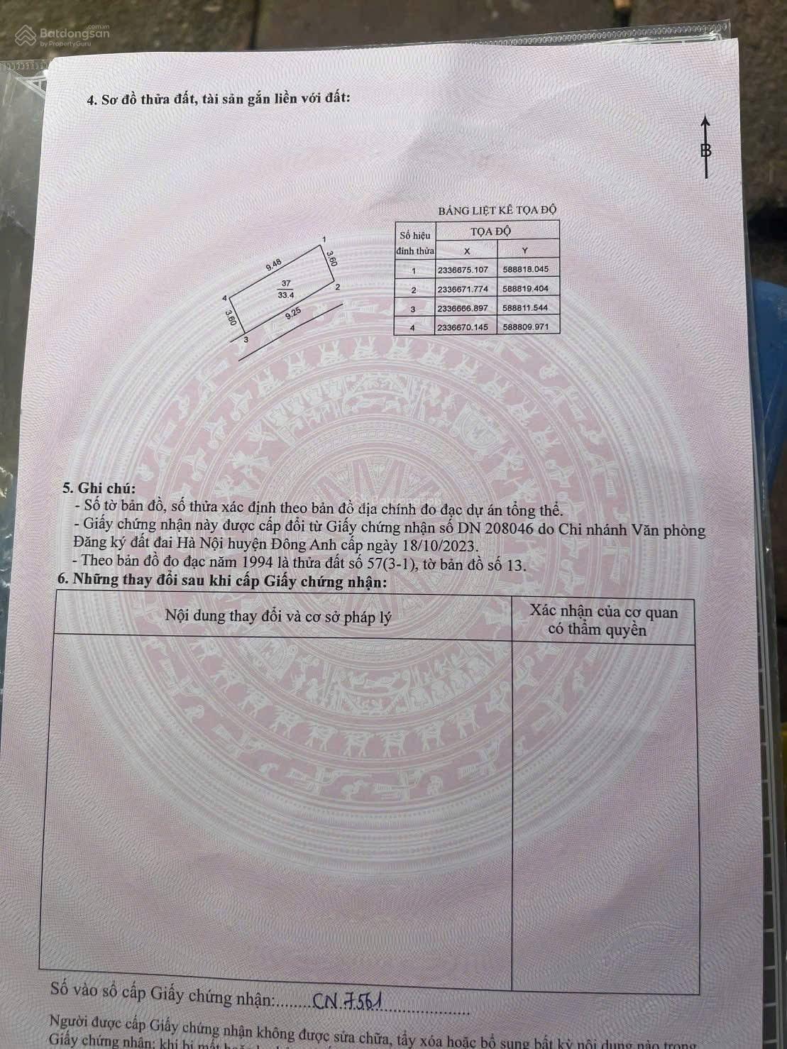 CC gửi bán lô đất, tại Thôn Sẳn, Cổ Loa, Đông Anh, Hà Nội. Giá bán chỉ 2.650 tỷ