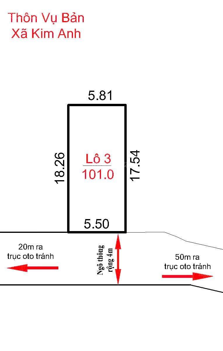 101m2 full TC - Ngõ thông ô tô - Giá có thương lượng tại Vụ Bản, xã Minh Trí 101m2 full TC - Ngõ thông ô tô - Giá có thương lượng tại Vụ Bản, xã Minh Trí
