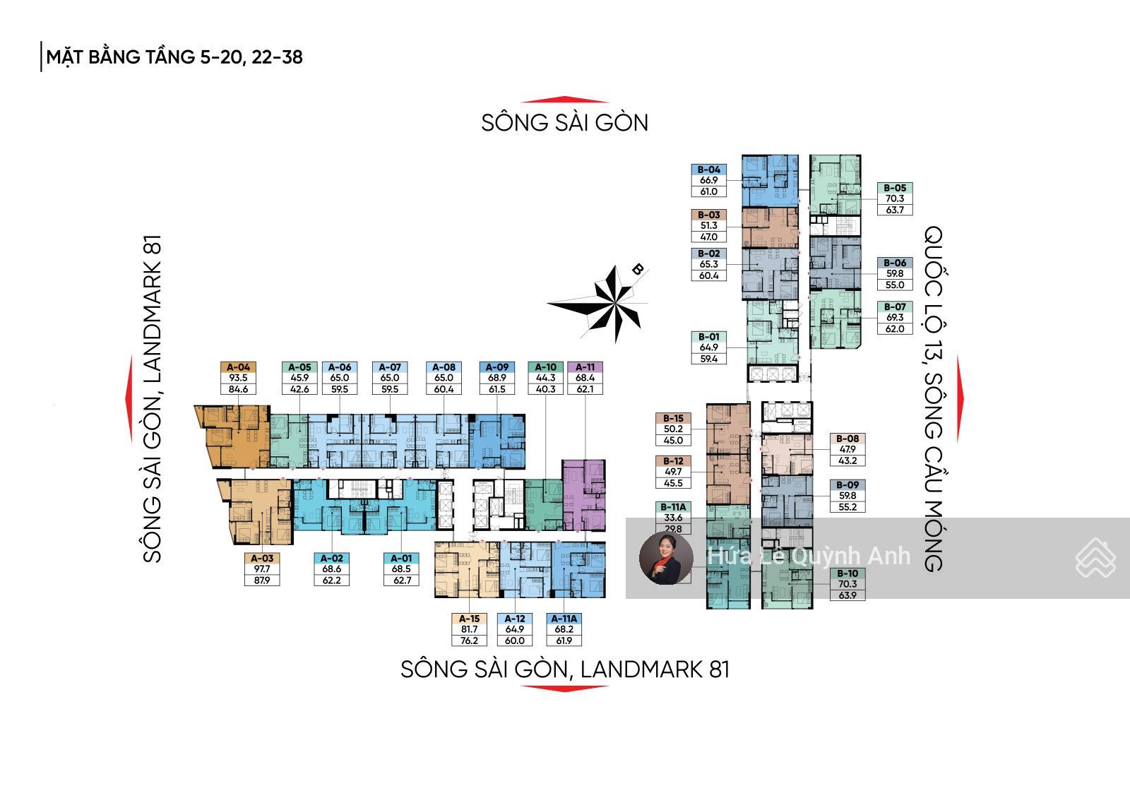 Giỏ hàng A&T Saigon Riverside đa dạng căn 1,2,3PN - nhiều view ạ