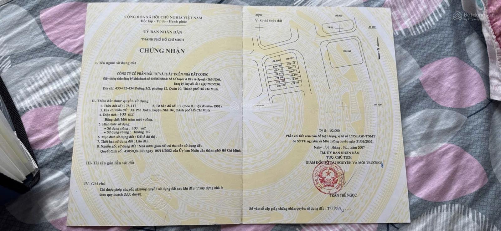 Đất nền KDC Phú Xuân Cotec, có sổ đỏ công ty, 5x20, giá 3.7 tỷ alo em Thúy 0937 075 ***