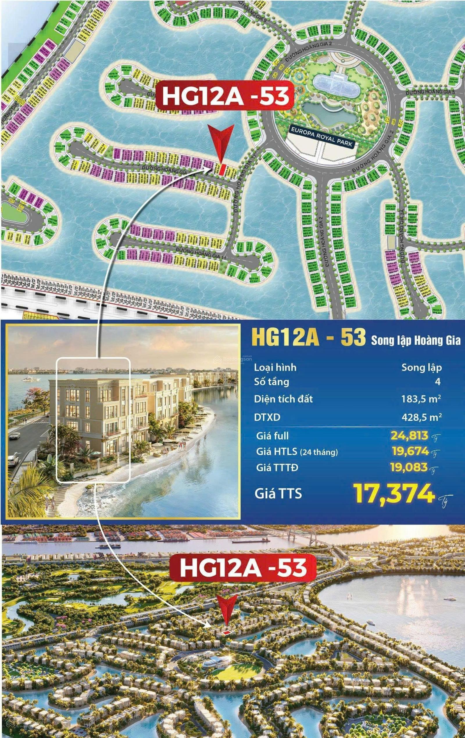 Bán 59 căn biệt thự song lập Hoàng Gia cực đẹp , chiết khấu khủng giá chỉ 16,x tỷ