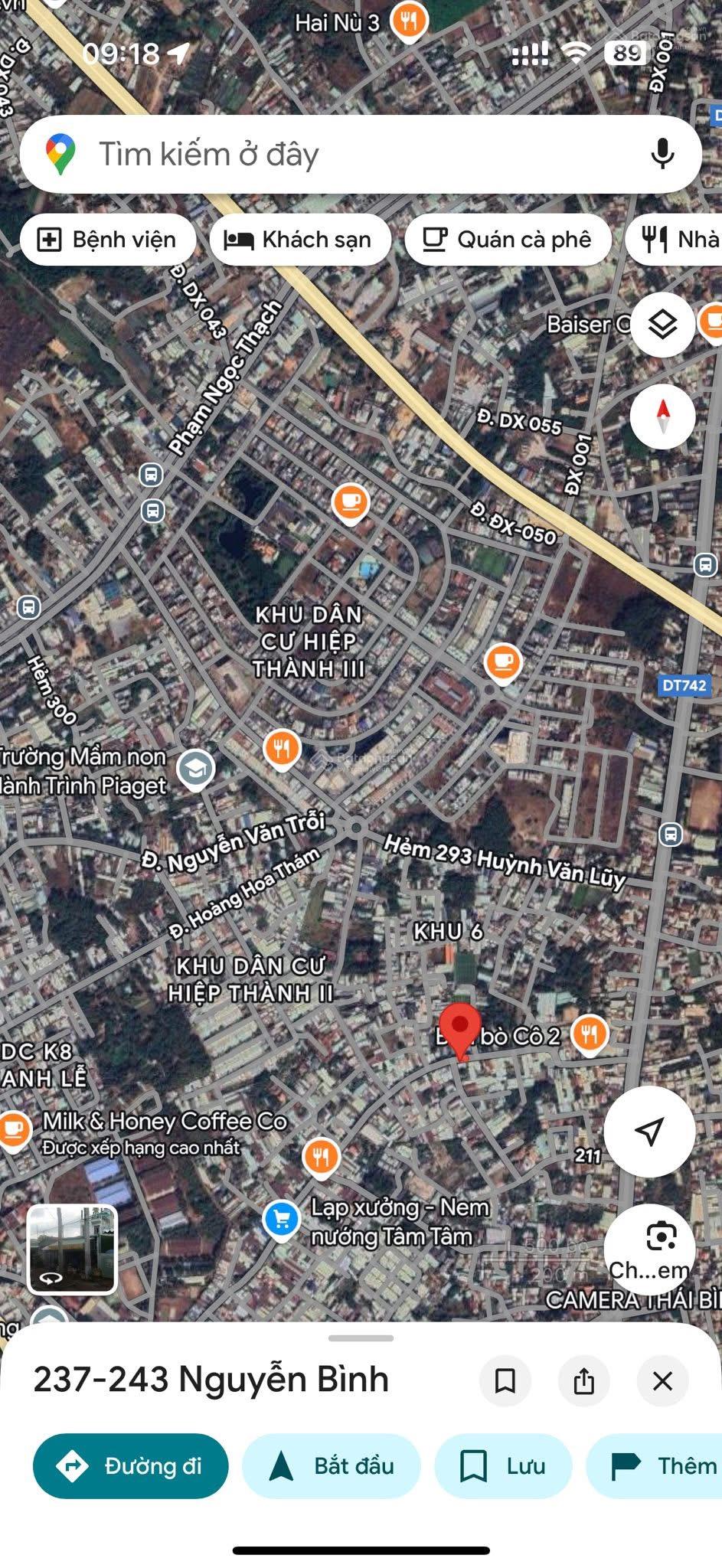 Bán đất mặt tiền kinh doanh Nguyễn Bình,Phú Lợi,Thủ Dầu Một,Bình Dương 5,5 x 22,5m TC 70m ngay chợ