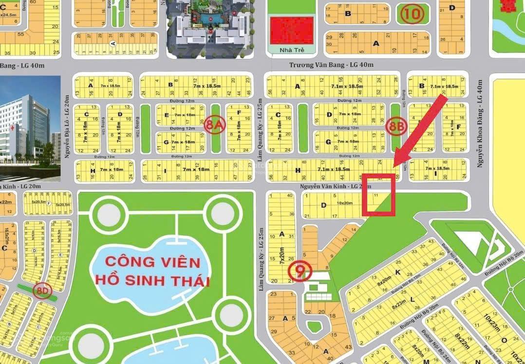 Thạnh Mỹ Lợi - 25x20m-413 m2 -Mặt tiền Nguyễn Văn Kỉnh- Lô Góc 2 mặt tiền - Giá : 67 tỷ