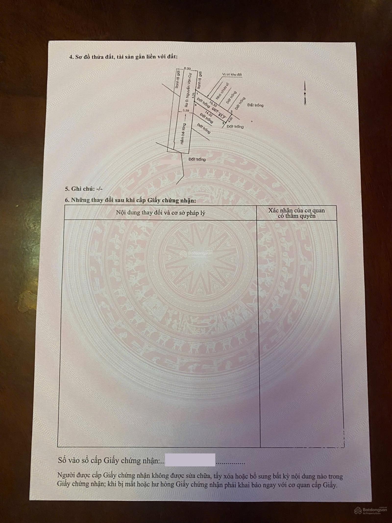 Bán Cặp đất 8m*15m (có 2 sổ riêng- Giá 6ty650 TL) đường Nguyễn Văn Cự hẻm 7m, khu dân cư đồng bộ