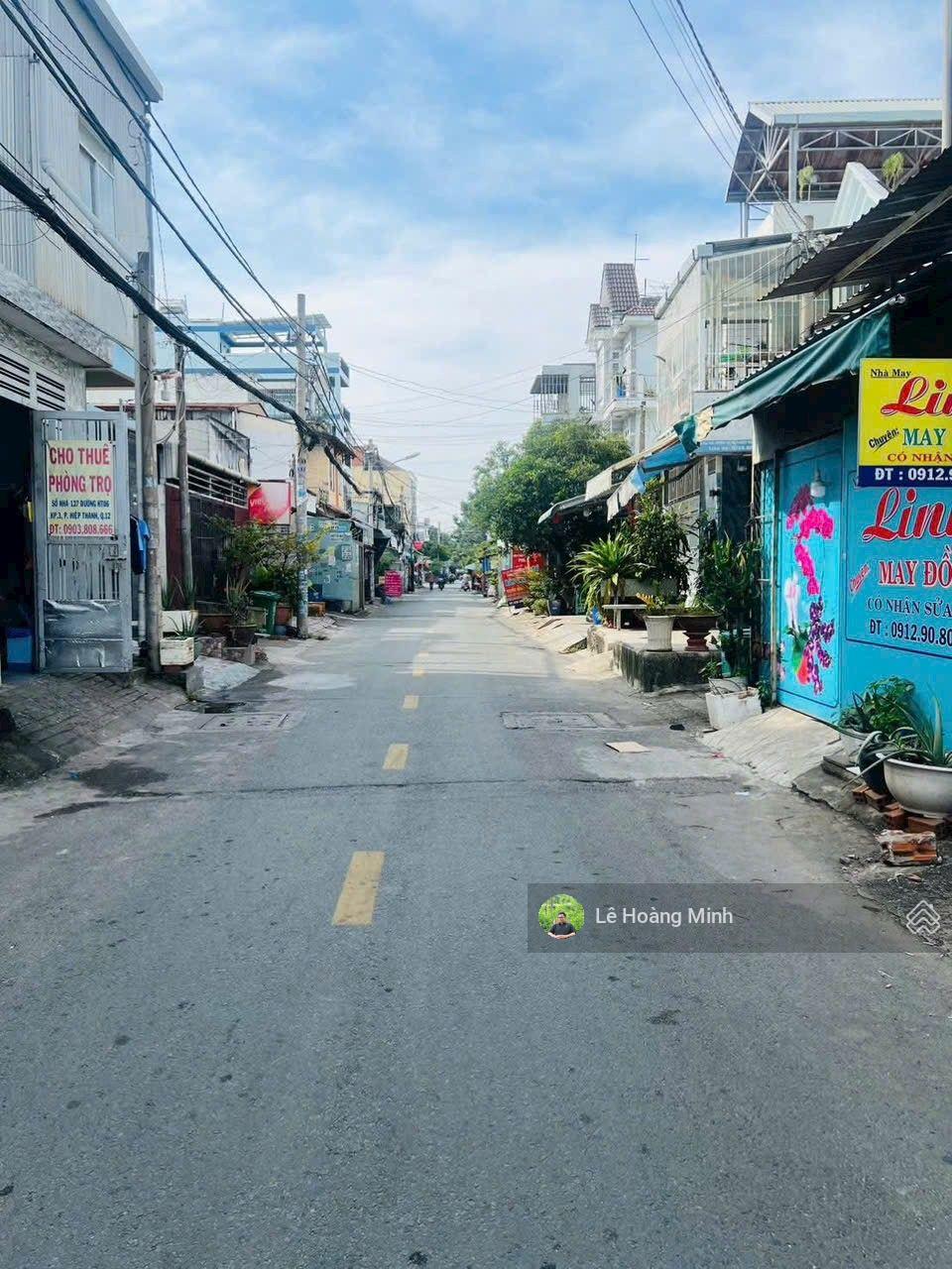 Dãy trọ 4m x 25m. 100m2 mặt tiền đường Hiệp Thành 6, ngay Ngã Tư Hiệp Thành 43