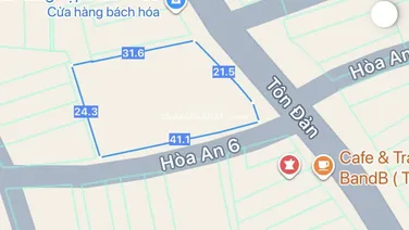 Lô góc 2 mặt tiền Tôn Đản và Hoà An 6 - Diện tích 900m2 ngang 24m (đất ở 100%). Giá 40 tỷ