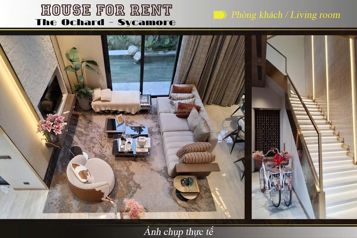 Cho thuê biệt thự 1 trệt 2 lầu 5PN, 4WC, 157m2, giá cực chất tại Sycamore Bình Dương