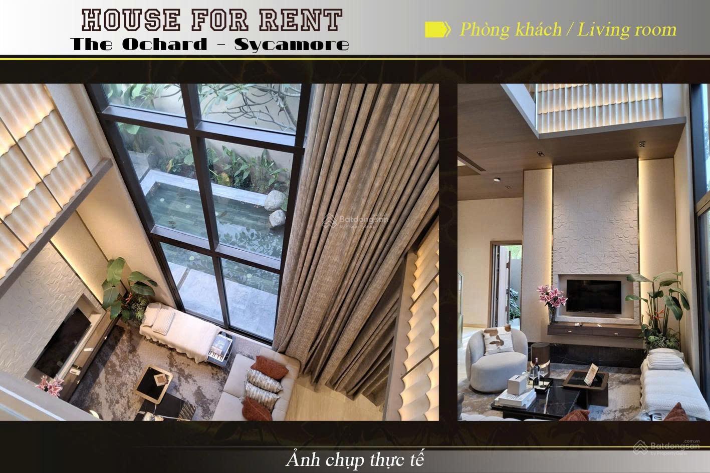 Cho thuê biệt thự 1 trệt 2 lầu 5PN, 4WC, 157m2, giá cực chất tại Sycamore Bình Dương