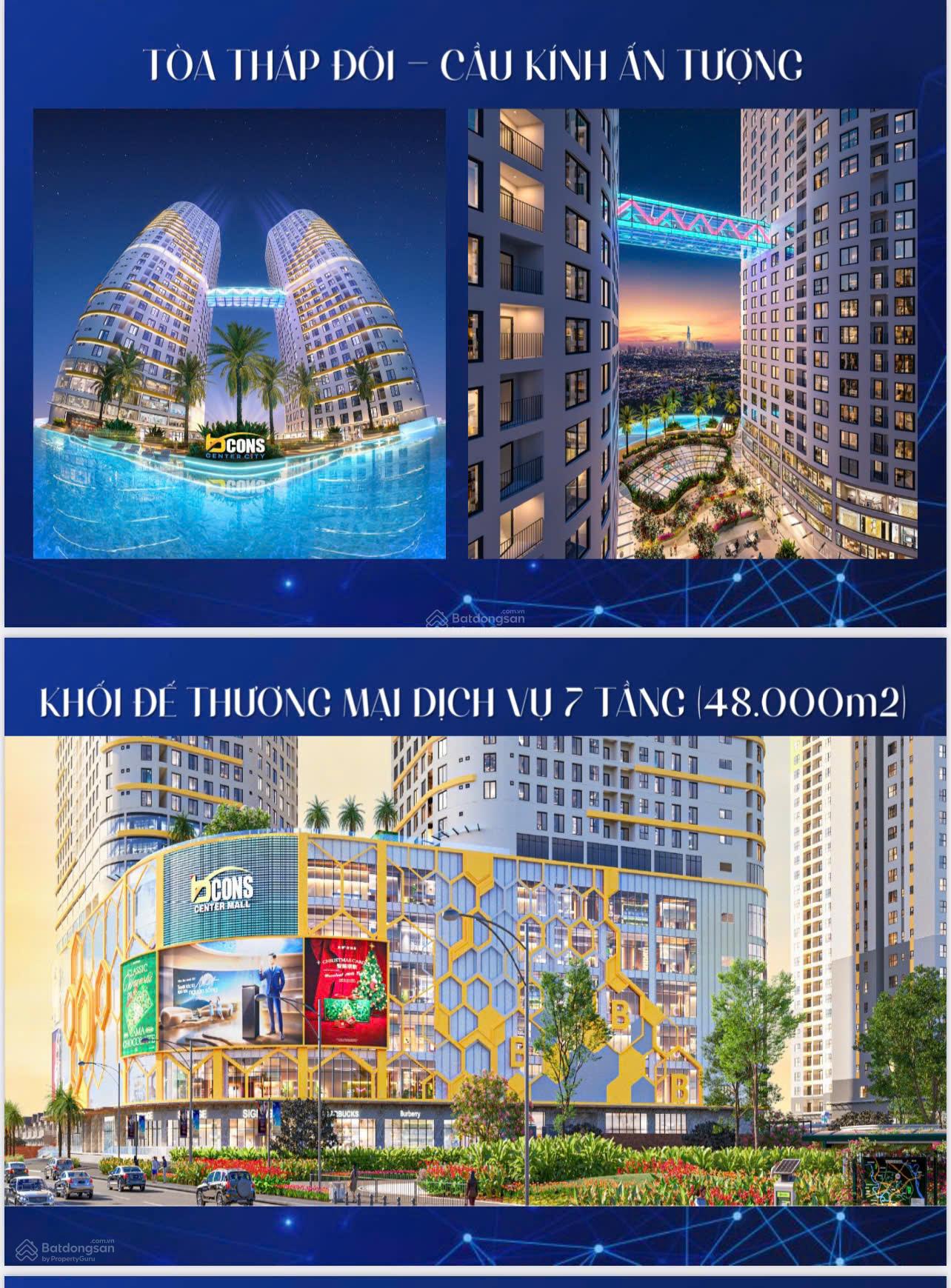 PKD Chủ đầu tư Bcons Center City 2PN - 2WC 55m2 = 3.010 tỷ, TT 5% = 150tr ký HDMB trong 7 tháng