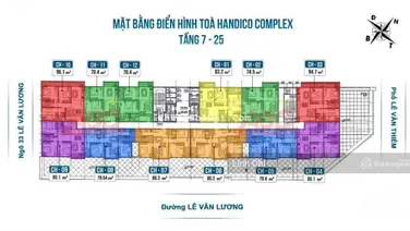 QUỸ CĂN HANDICO COMPLEX 33 LÊ VĂN LƯƠNG, GIÁ TỐT: 105TR/M. LIÊN HỆ: 0946 116 ***