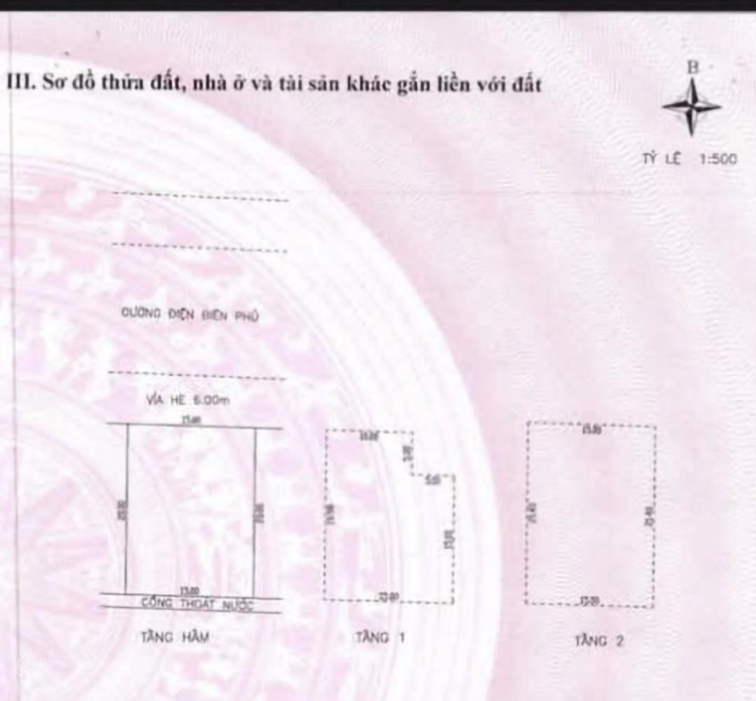 Chuyển nhượng Nhà 3 tầng mặt tiền Điện Biên Phủ. Dt 300m2 ( 15m x 20m ) đang cho Ngân Hàng thuê