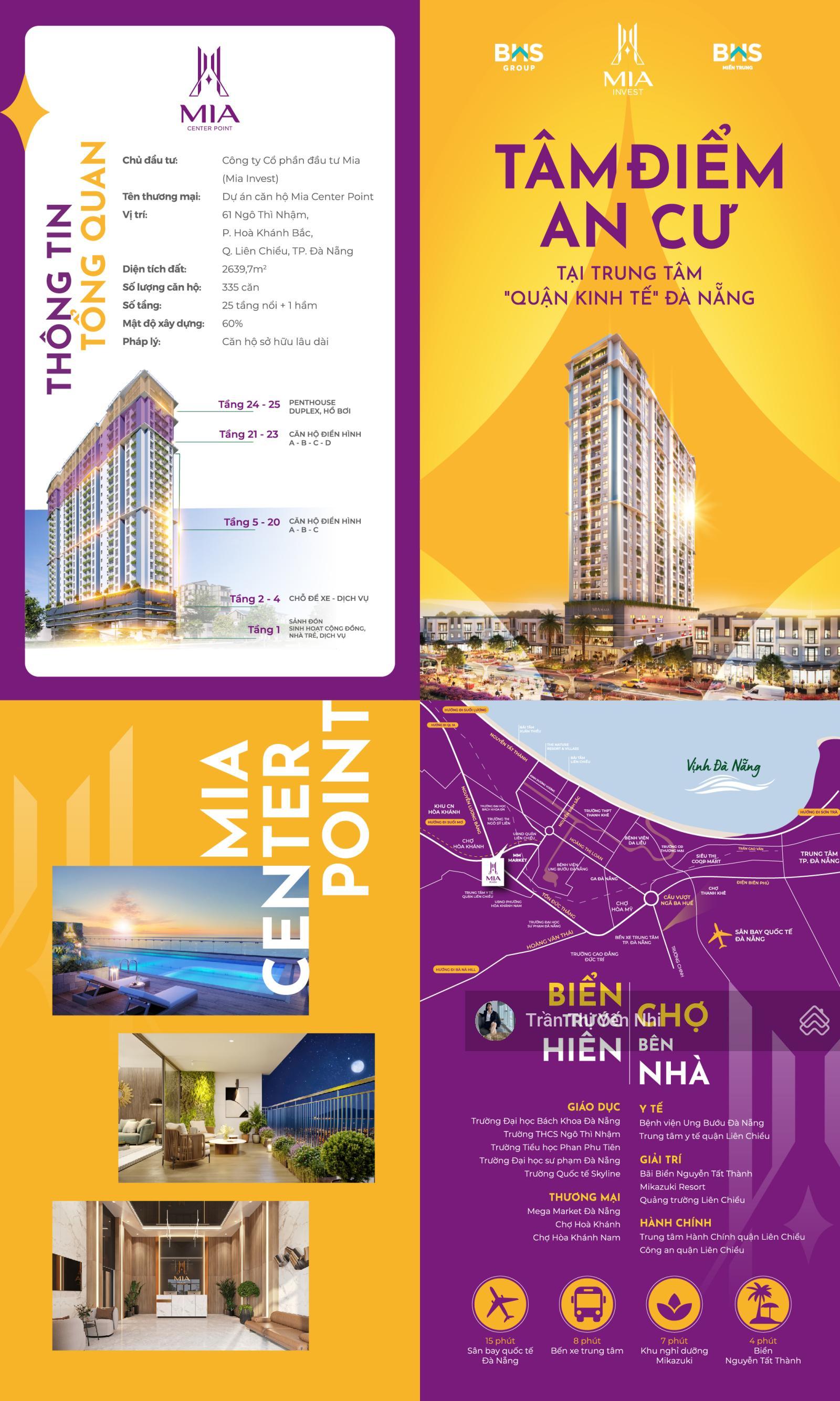Căn hộ cao cấp Mia Central Point - view biển, gần trung tâm giá tốt nhất Đà Nẵng chỉ từ 2.9 tỷ