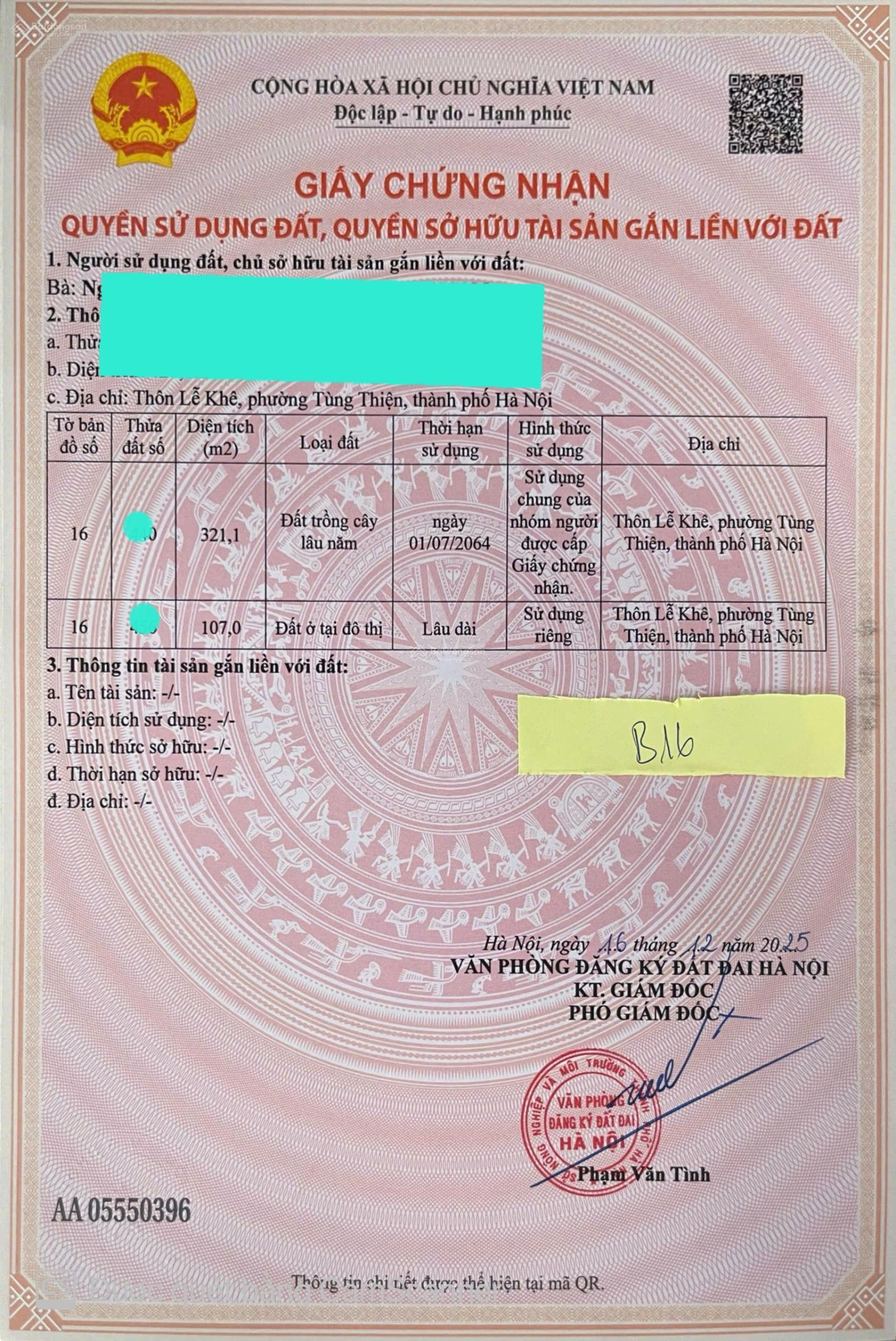 Chị gái em cần tiền mua chung cư cho con bán lô đất rẻ hơn thị trường 300tr tại phường Tùng Thiện