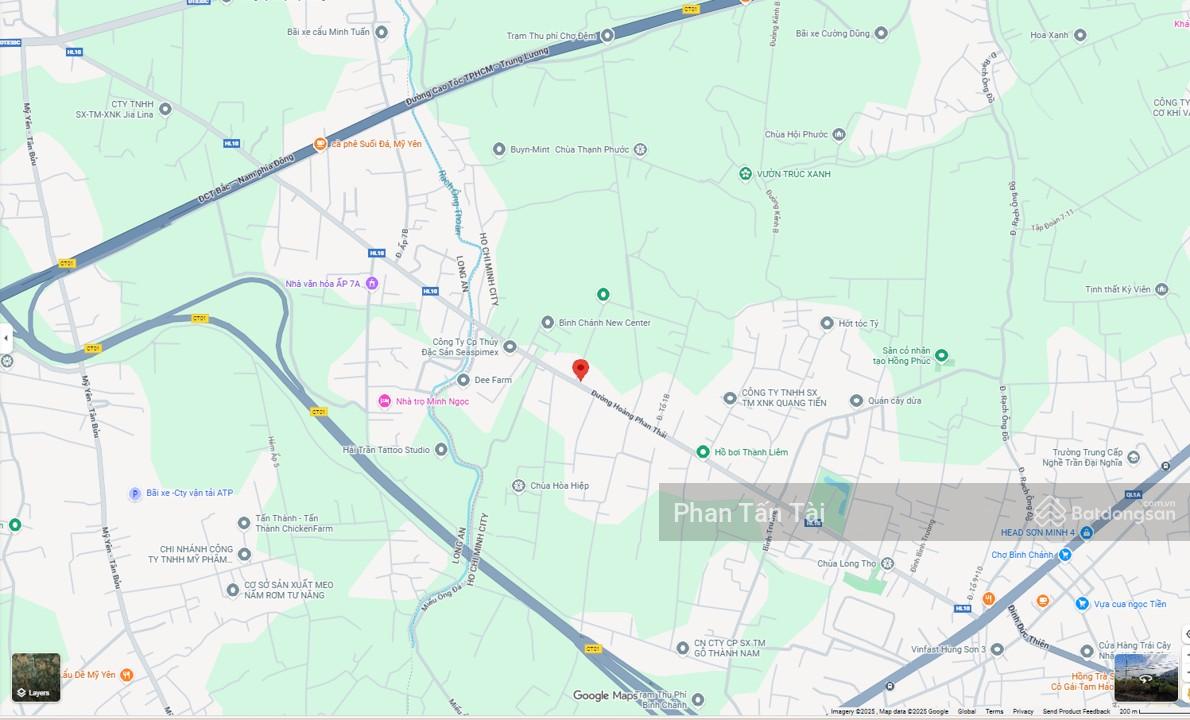 Gần chợ Bình Chánh chủ bán đất MT Hoàng Phan Thái 151,2m2 (117,3m2 ODT) ngang 6m, kề Vành Đai 3