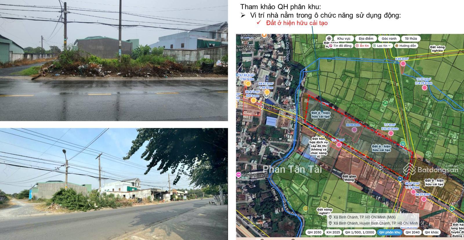 Gần chợ Bình Chánh chủ bán đất MT Hoàng Phan Thái 151,2m2 (117,3m2 ODT) ngang 6m, kề Vành Đai 3