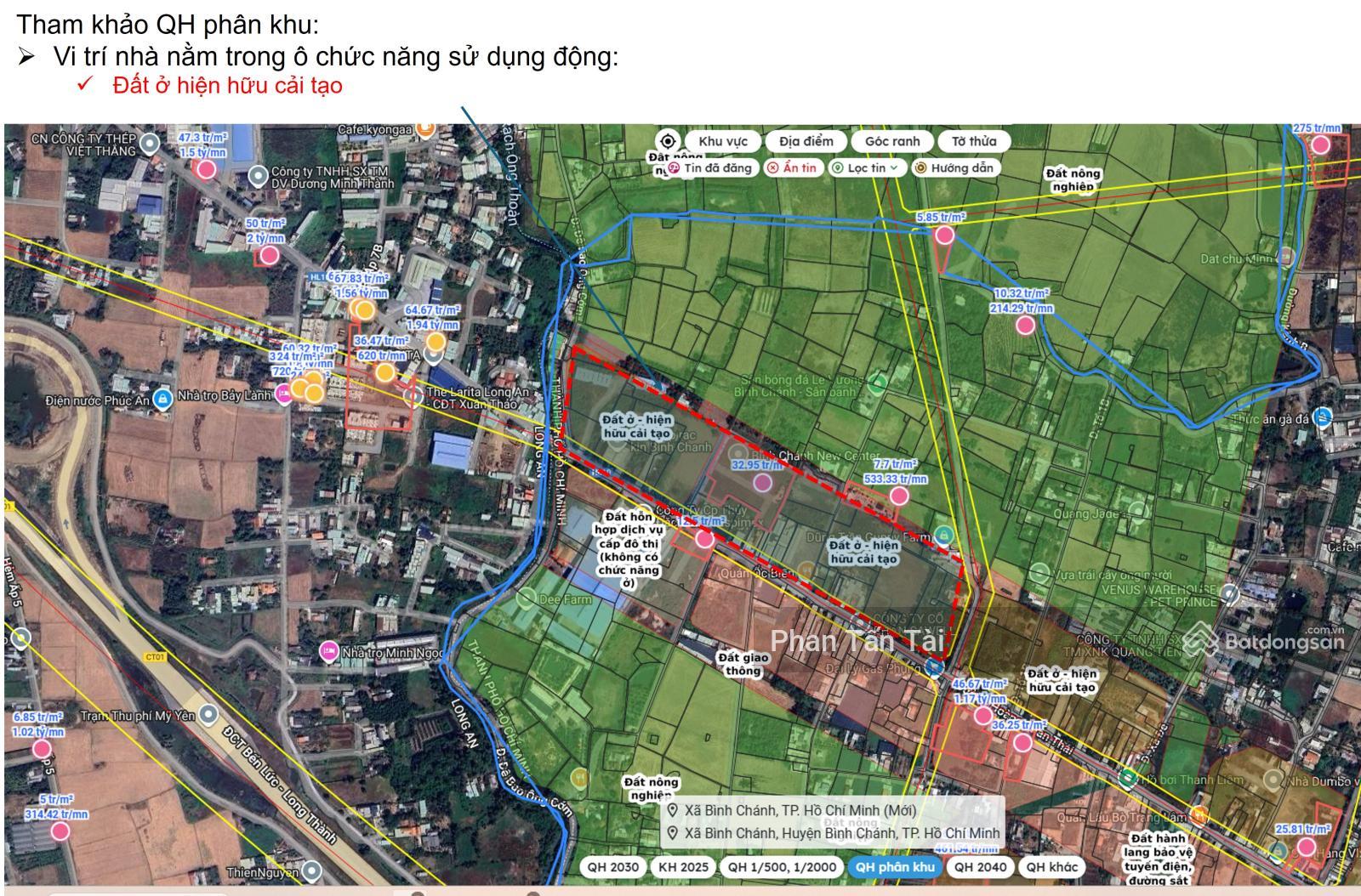 Gần chợ Bình Chánh chủ bán đất MT Hoàng Phan Thái 151,2m2 (117,3m2 ODT) ngang 6m, kề Vành Đai 3