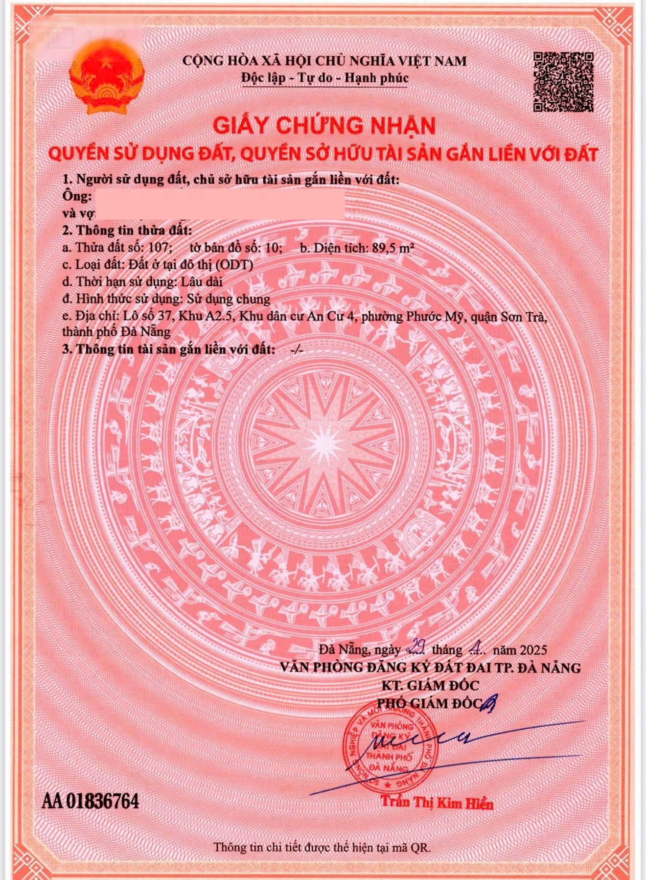 Bán nhà 3 tầng đường Lê Thước sát biển 200m ngay gần công viên Phạm Văn Đồng giá đầu tư