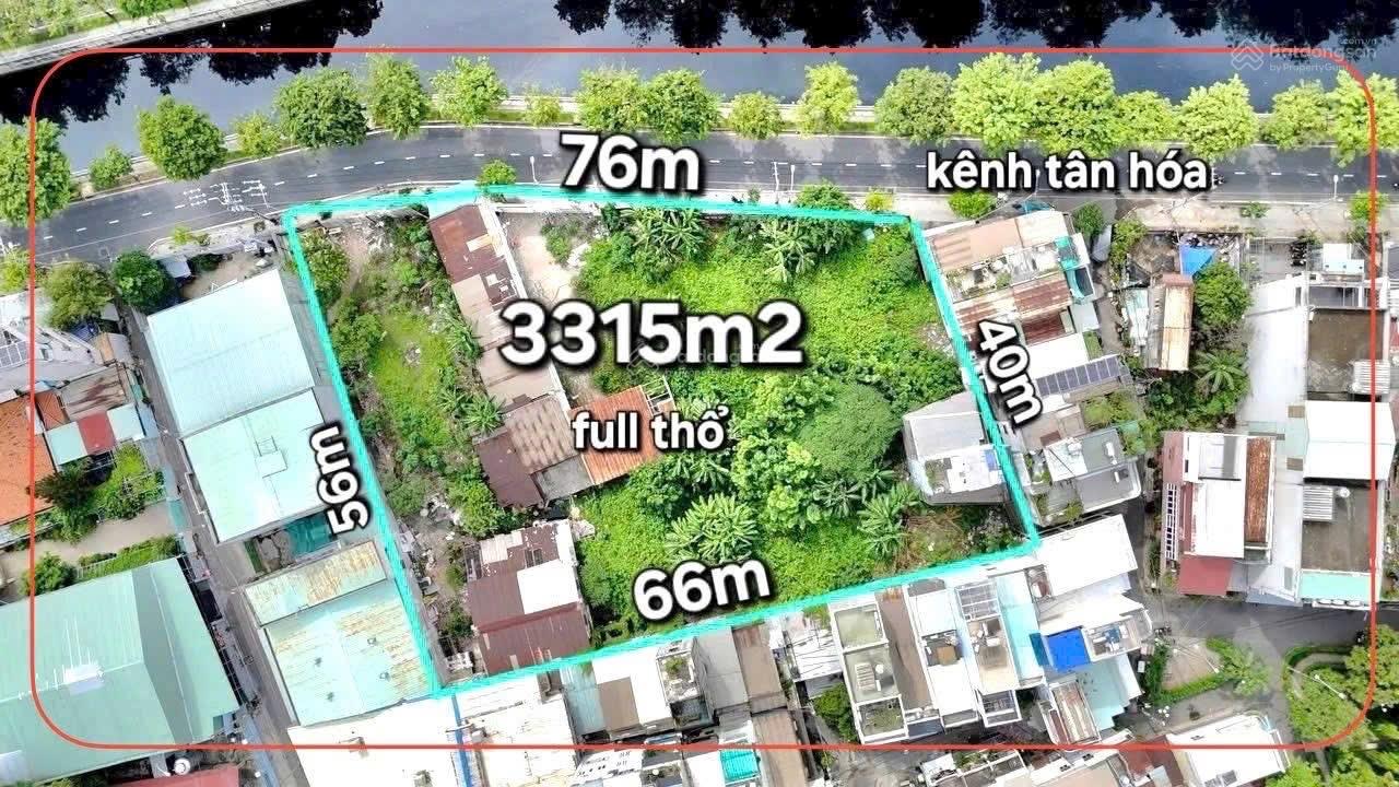 Nhà mặt tiền Kênh Tân Hóa - Tân Phú, 3315m2, giá 220 tỷ TL