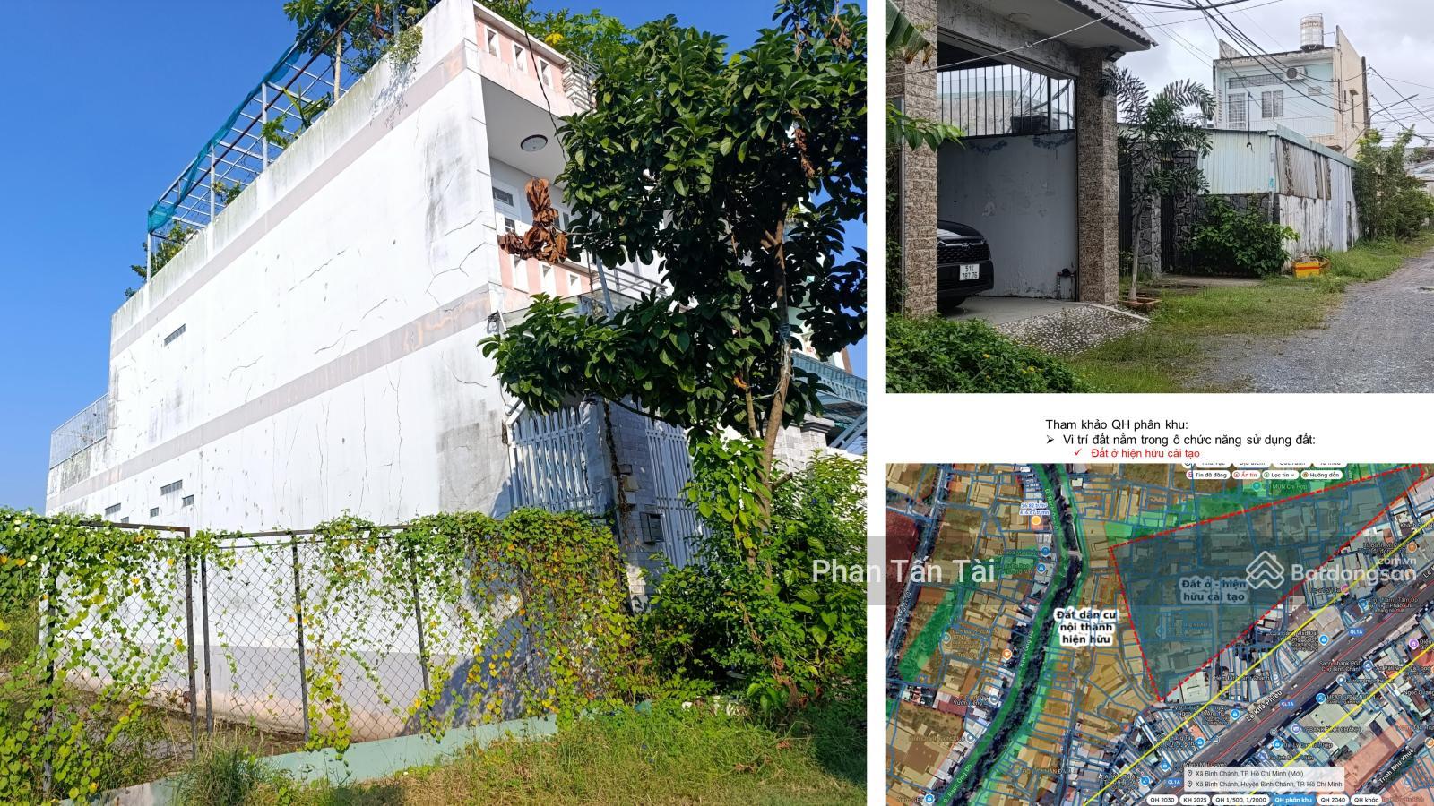 Cạnh chợ Bình Chánh chủ bán đất ngang 8m hướng Đông 160m2 lô góc hẻm ô tô thông ra Lê Khả Phiêu QL1