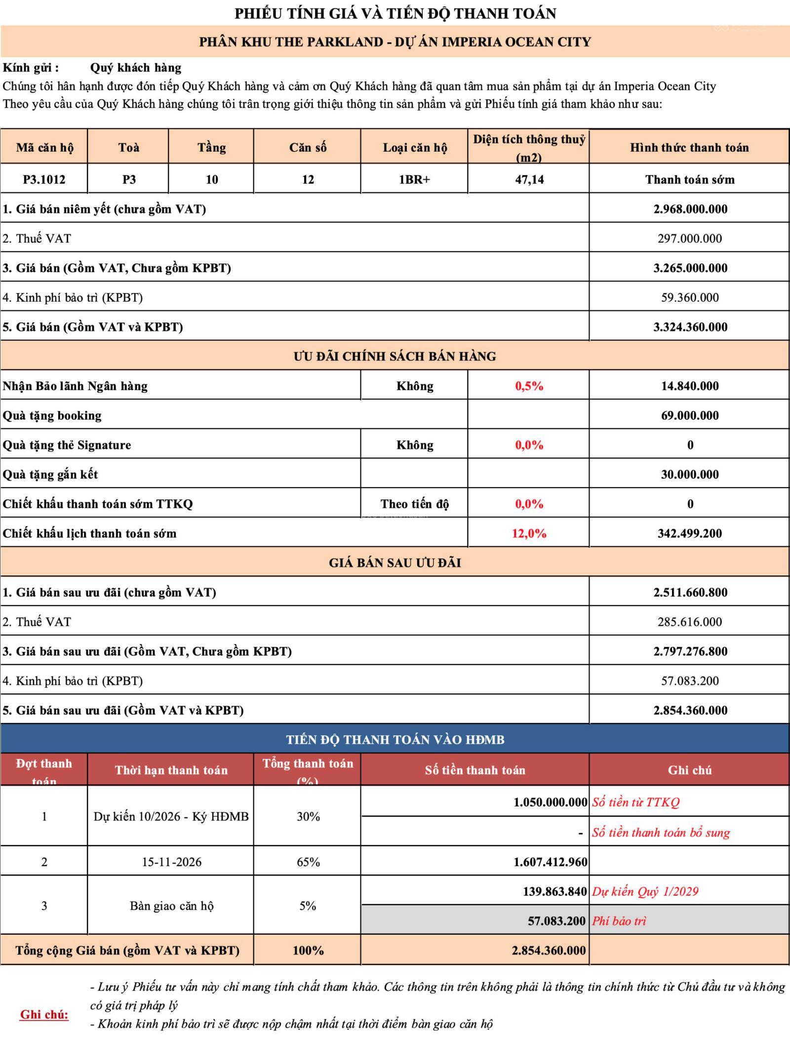Bán CC đẹp xuất sắc tại The Parkland - Imperia Ocean City, 2,854 tỷ, 47,1 m2 Bán CC đẹp xuất sắc tại The Parkland - Imperia Ocean City, 2,854 tỷ, 47,1 m2
