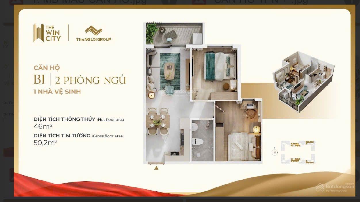 Bán gấp căn hộ 2PN, 1WC tại The Win City, 1,55 tỷ, 52m2, Đức Hòa, Long An 0941 030 ***