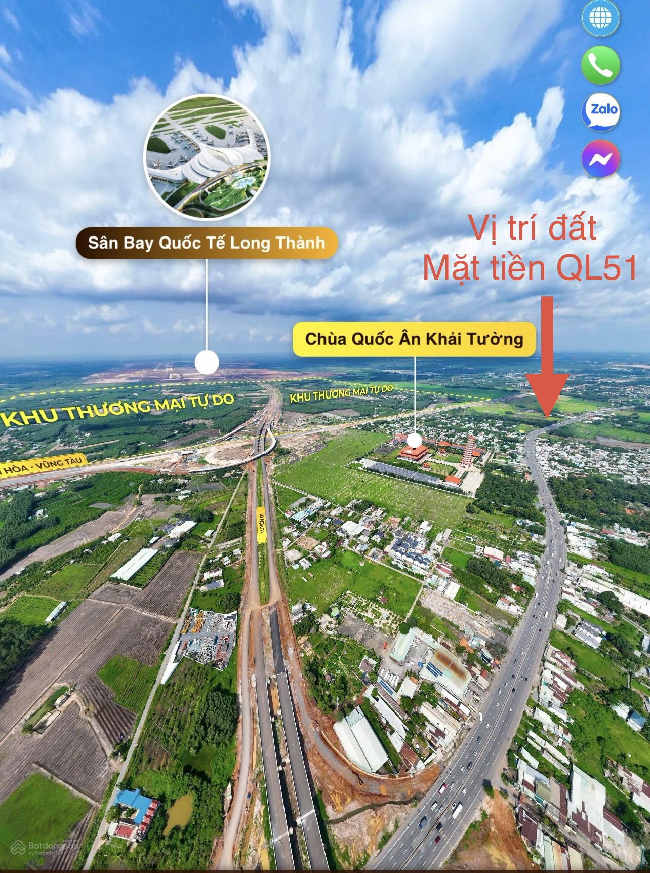 Cần tiền bán gấp lô đất mặt tiền Quốc Lộ 51. Cách sân bay Long Thành 500m. Giá ngộp