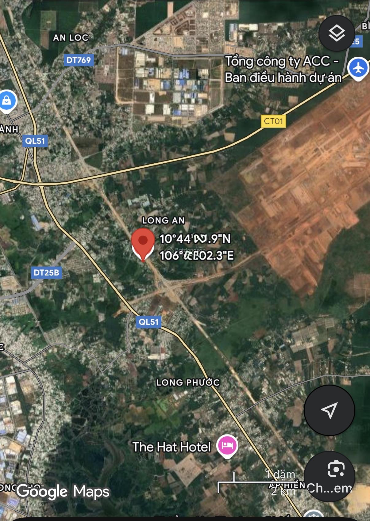 Đất nền sổ hồng riêng mặt tiền đường song hành cao tốc. 108m2 thổ cư 98m2. Cách sân bay 2km