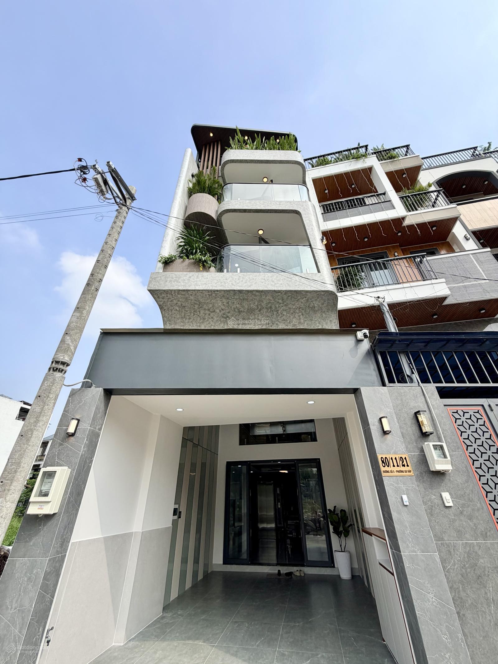 Bán nhà khu phân lô hẻm xe hơi 80/ đường số 5-p17 thông Nguyễn Oanh có thang máy 9,5tỷ TL