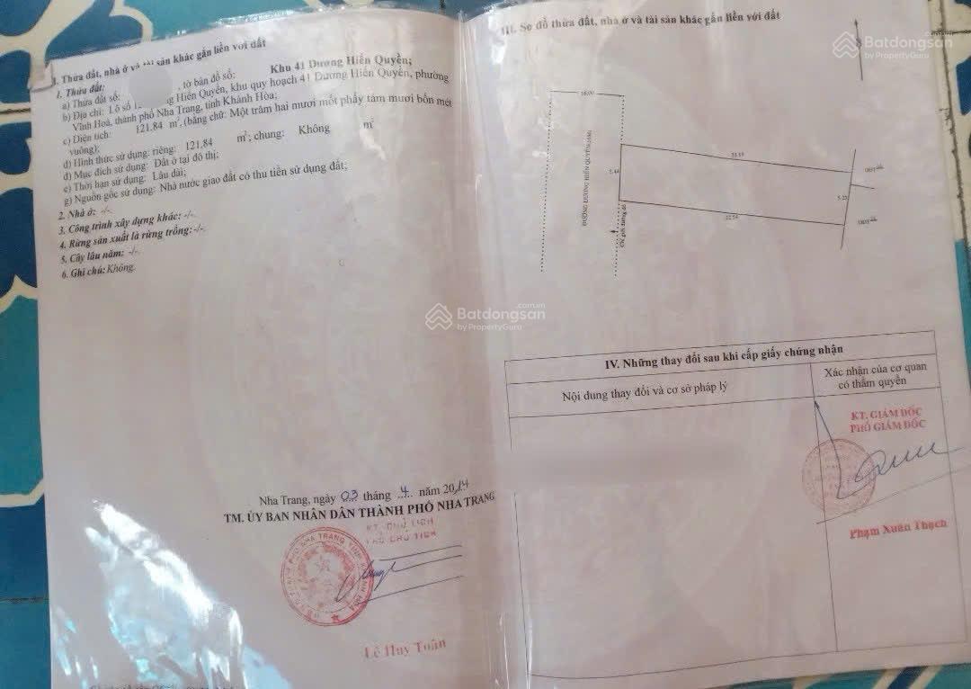 BÁN NHÀ MẶT TIỀN DƯƠNG HIẾN QUYỀN( ĐƯỜNG NHỰA 16M) CÁCH BIỂN 200M- VĨNH HOÀ( CŨ)