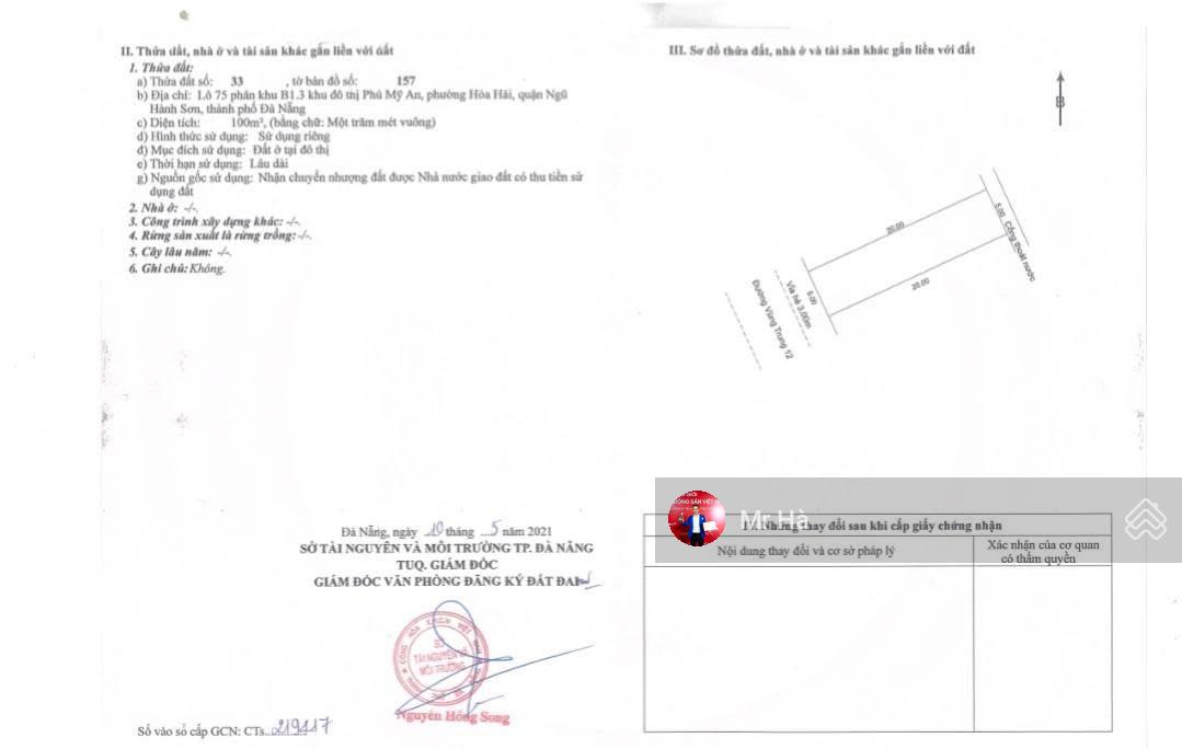 Bán lô đất đường Vùng Trung 12 Phú Mỹ An, Đà Nẵng