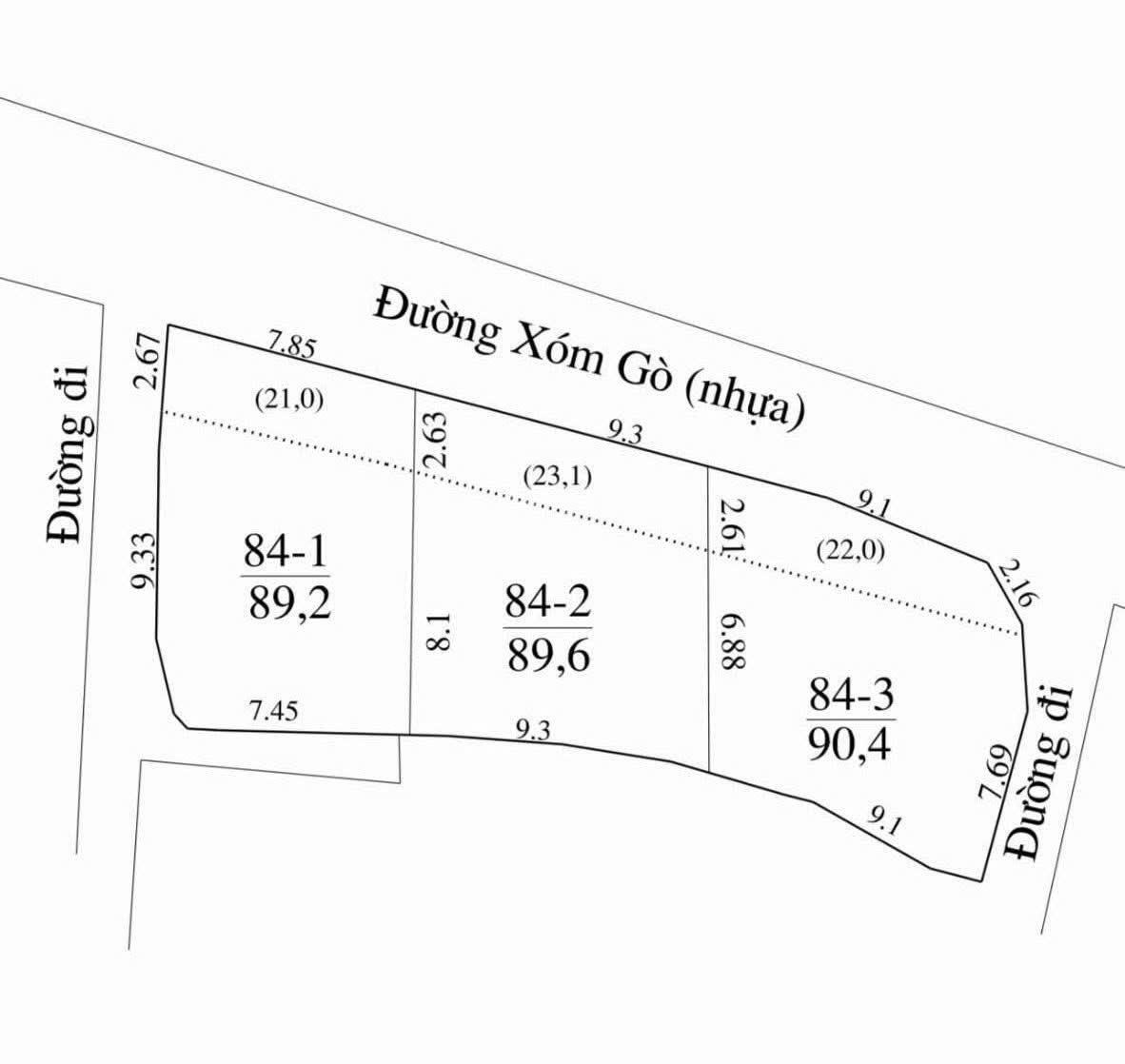 Bán 3 lô đất mặt tiền đường nhựa Xóm Gò, Diên Sơn (nay là xã Diên Điền)