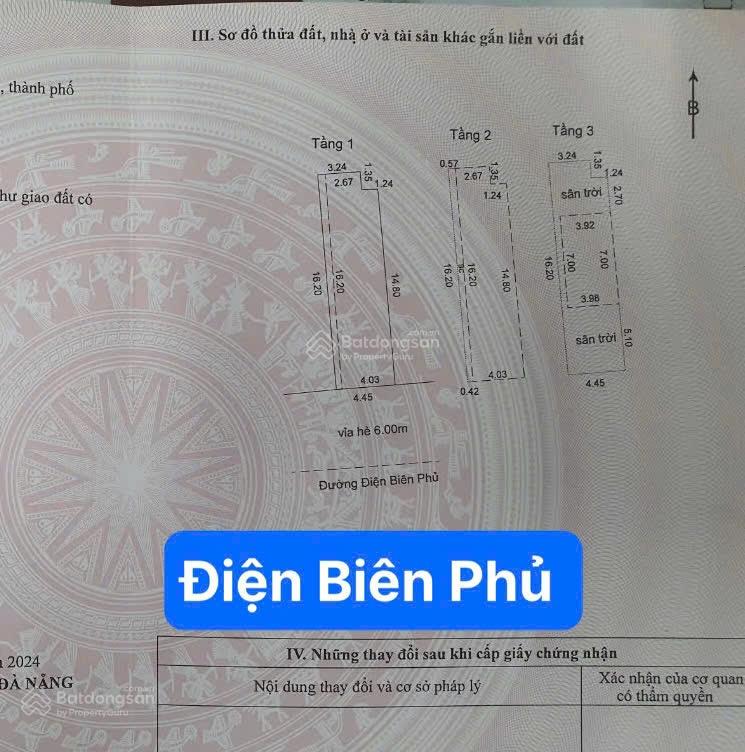 Nhà 3 tầng MT Điện Biên Phủ, Thanh Khê - DT 70m2 ngang 4m5. Giá 12,5 tỷ
