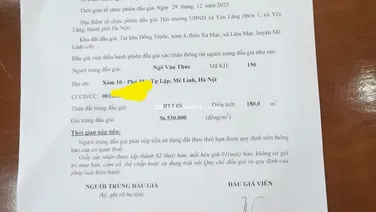 Bán đất chính chủ BT Xa Mạc Tiến Thắng Hà Nội.
Diện tích 180m2 mặt tiền 10m vỉa hè 3m2 giá 7 tỷ