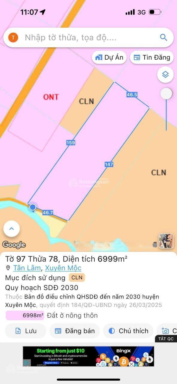 Đất 7000m2 phủ hồng đất ở mua thổ cư thoải mái, suối chảy trước đất