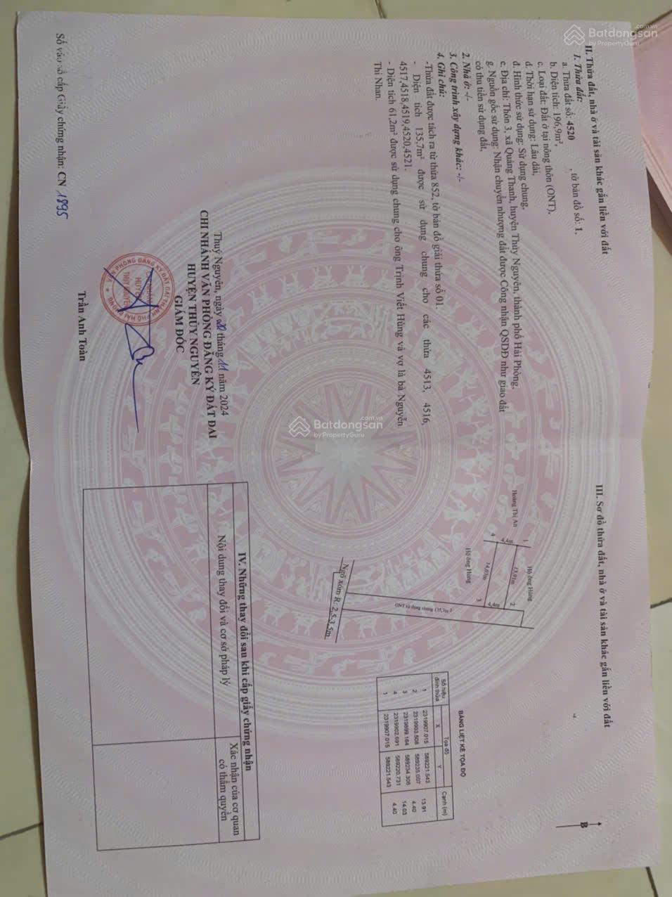 Cần bán gấp hai lô đất tại quảng thanh phương lê ích mộc