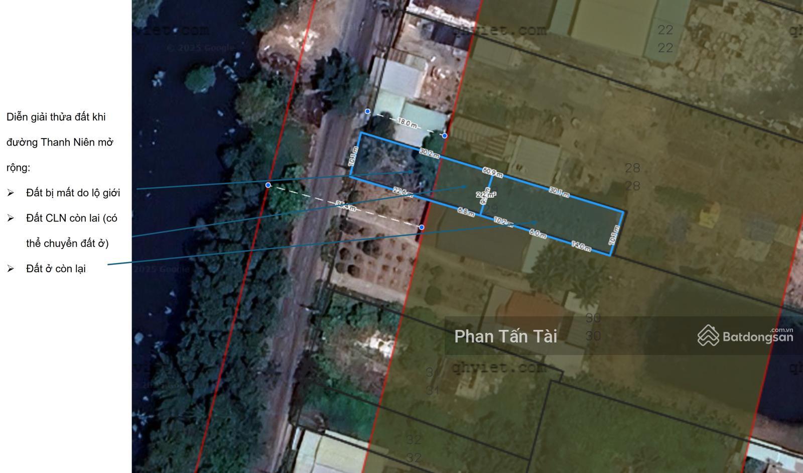 Bán đất ngang 10m mặt tiền Thanh Niên 602,2m2 mờ đường 30m còn 430m2 (300m2 ODT), ở gần Vành Đai 3