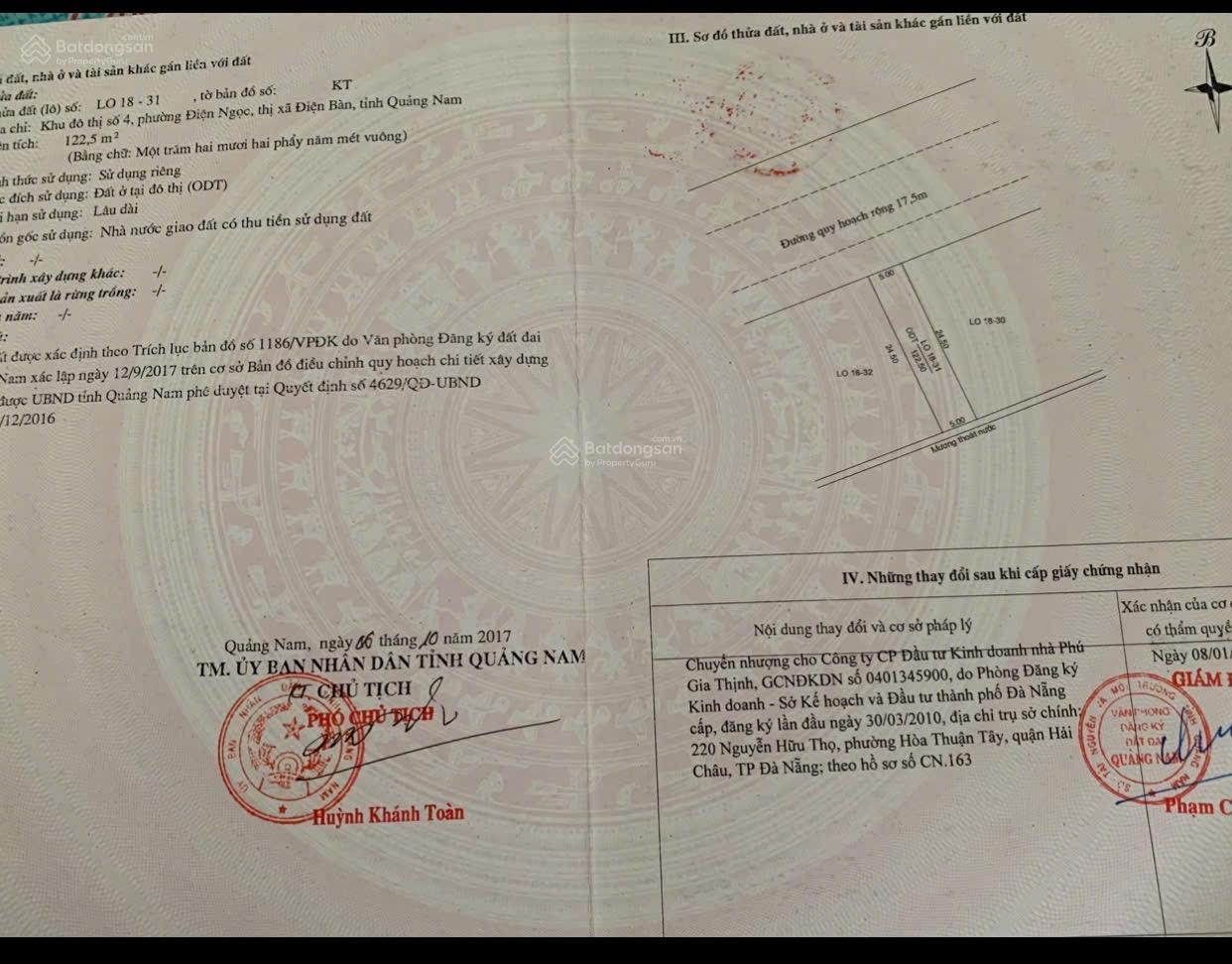 Lô 122,5m sát Dh Fpt Và Dh Phan Châu Trinh xây nhà ở