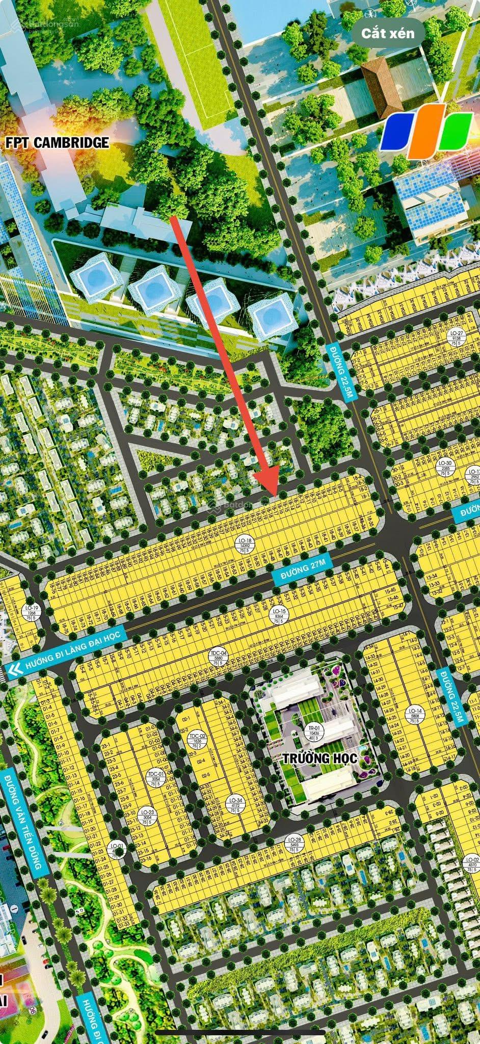 Lô 122,5m sát Dh Fpt Và Dh Phan Châu Trinh xây nhà ở