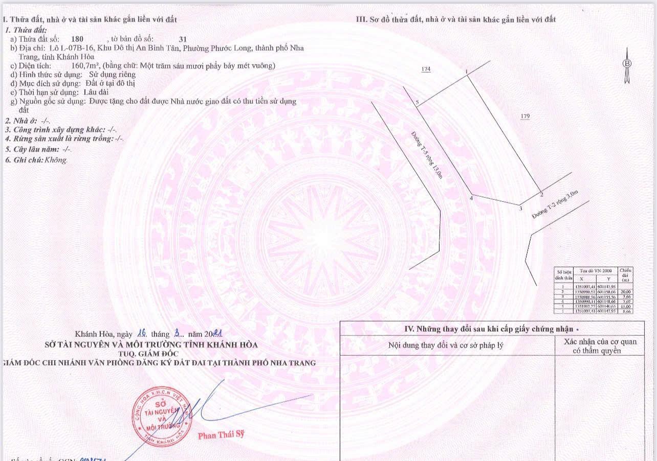 Bán lô góc đẹp 160m2 đường T5 KĐT An Bình Tân ( sổ hồng riêng) giá chỉ 13 tỷ