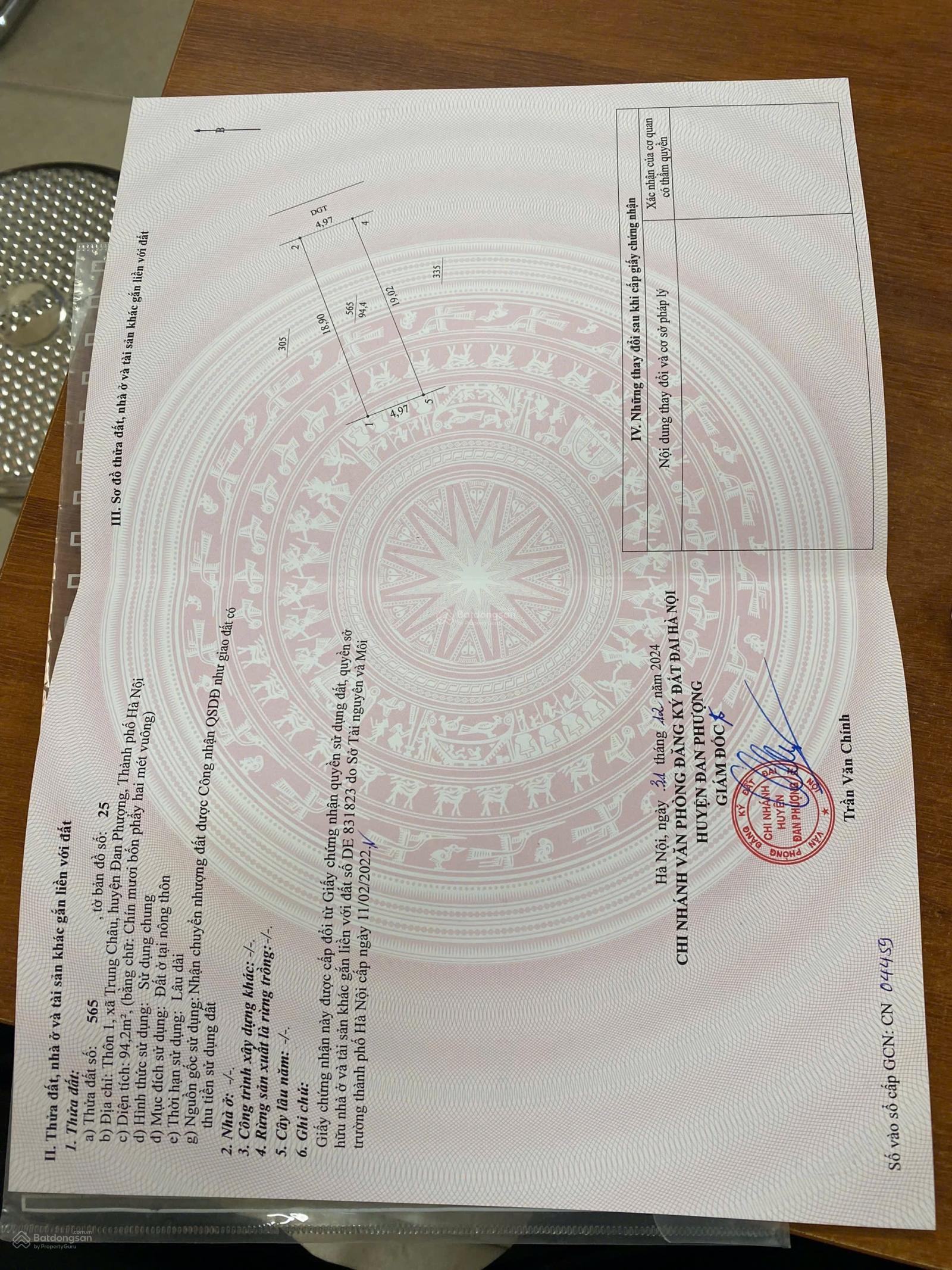 94.4m2 Trung Châu, Đan Phượng ngõ 4m 94.4m2 Trung Châu, Đan Phượng ngõ 4m