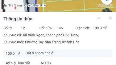 BÁN LÔ ĐẤT MẶT TIỀN ĐƯỜNG HÒN THƠM XÃ VĨNH NGỌC TÂY NHA TRANG