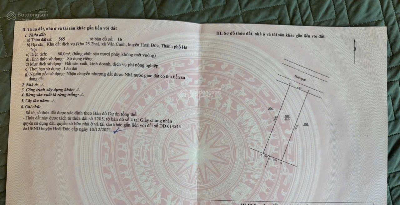 BÁN LÔ ĐẤT SIÊU ĐẸP 60m KHU DV25HA VÂN CANH