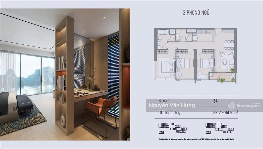 Siêu phẩm 2PN View Trực Diện Vịnh Hạ Long D.A Aria Bay tầng cao suất đầu tư chỉ 2.1 tỷ DT 77m2