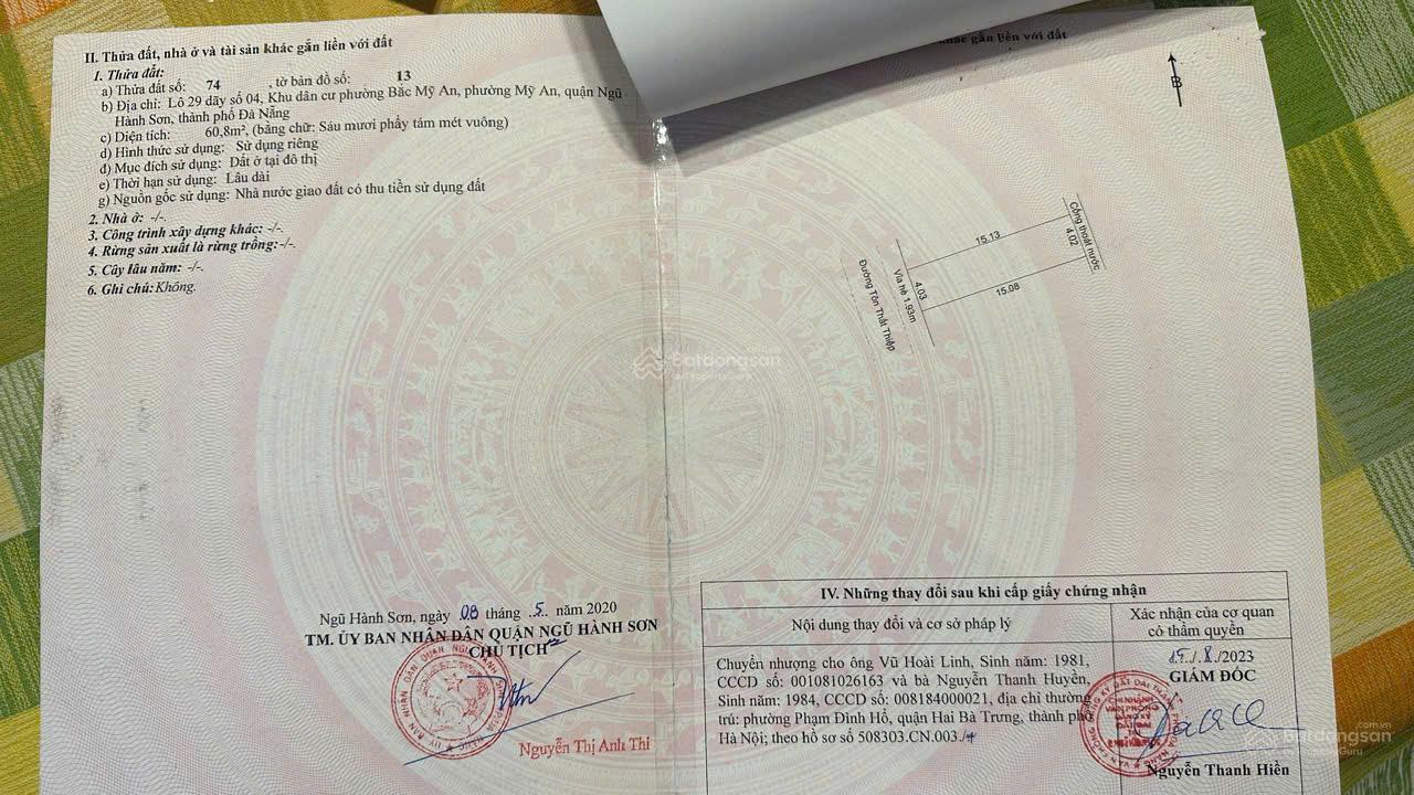 Bán đất đường TÔN THẤT THIỆP , Khu phố Tây An Thượng. DT 61m2 giá 8ty7 LH 0942 992 ***