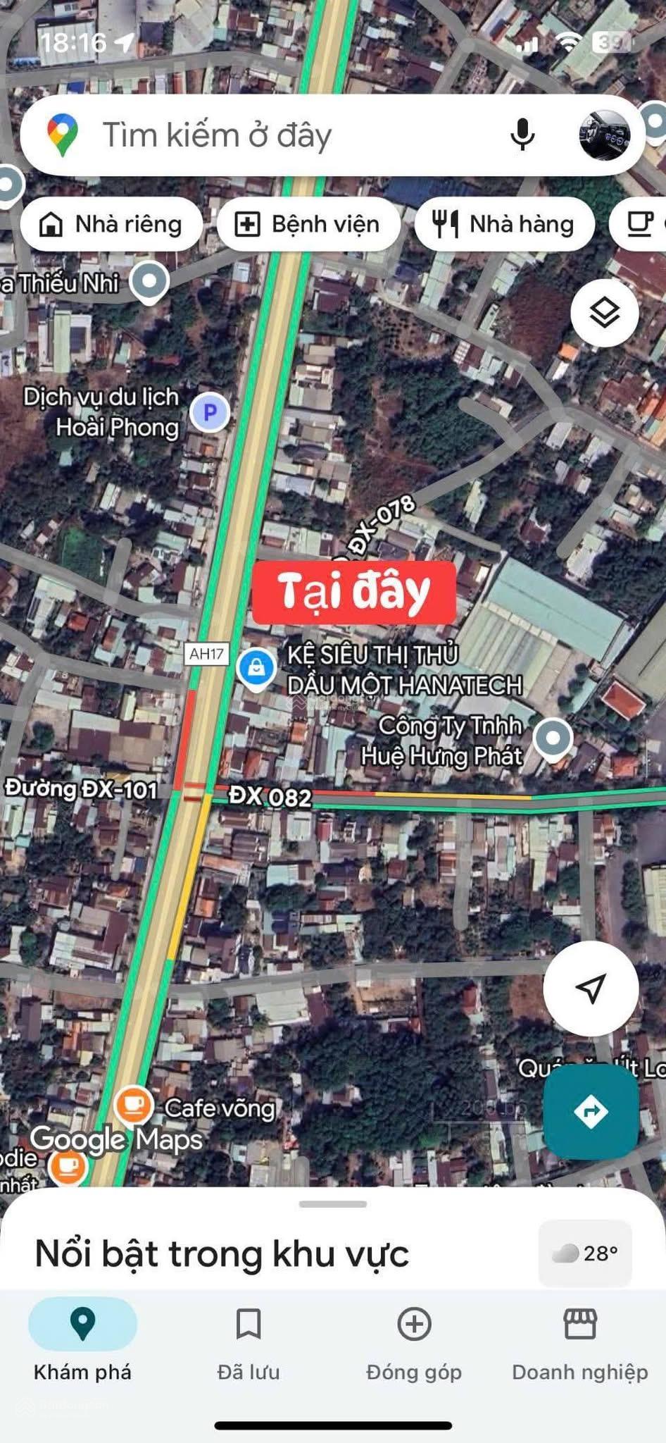 Bán đất mặt tiền kinh doanh Đại Lộ Bình Dương Đất 6x26 50 thổ cư Giá 5 .3 tỷ