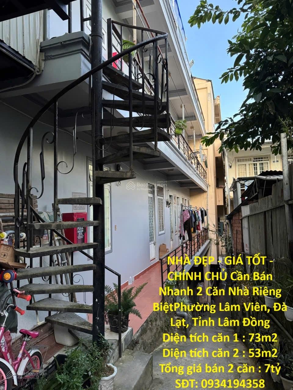 NHÀ ĐẸP - GIÁ TỐT - CHÍNH CHỦ Cần Bán Nhanh 2 Căn Nhà Riêng Biệt Vị Trí Tại Phường Lâm Viên, Đà Lạt