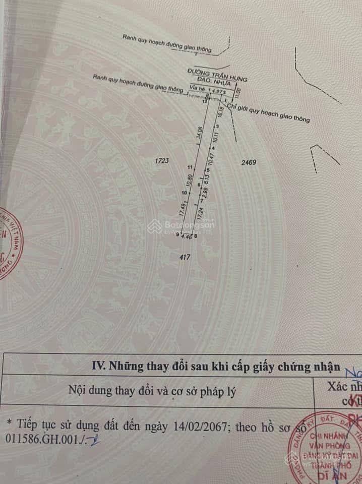 Giá quá rẻ 42tr/m -12,5ty 300m
Bán mặt tiền Trần Hưng Đạo - Đông Hòa, Dĩ An - Vị trí đẹp ngay .